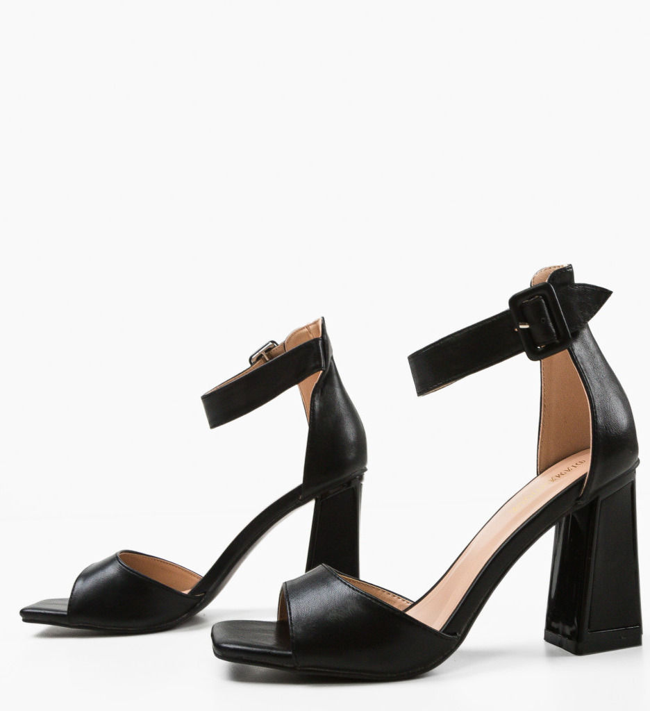 Sandale Toc Shanthi Negre - Eleganță și Stil - imagine 8