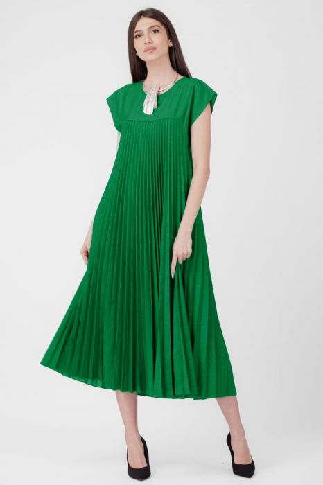 Rochie Plisată Shopika Verde | Fără Calcare