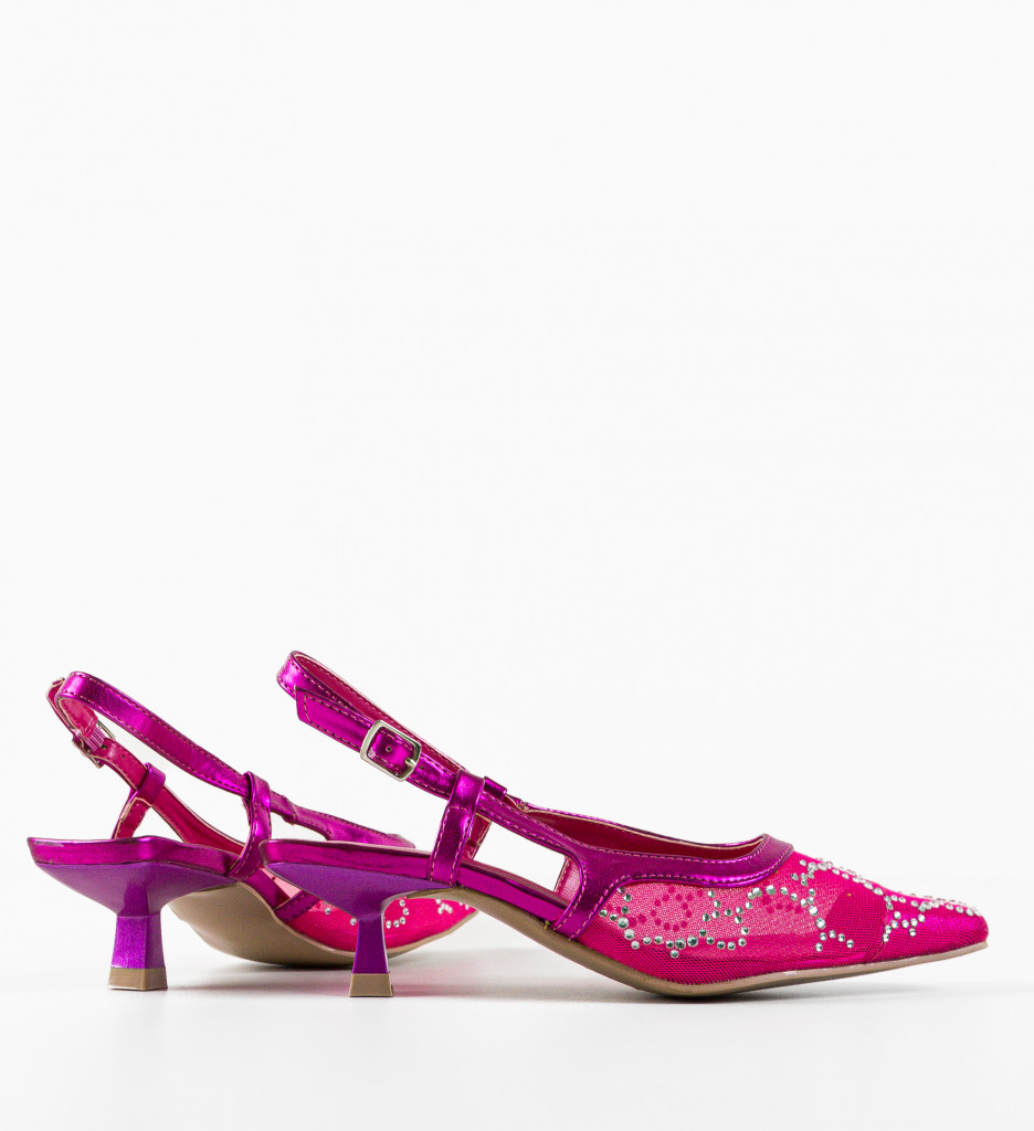 Pantofi Dama Fuchsia cu Model Pete Eleganți - imagine 6