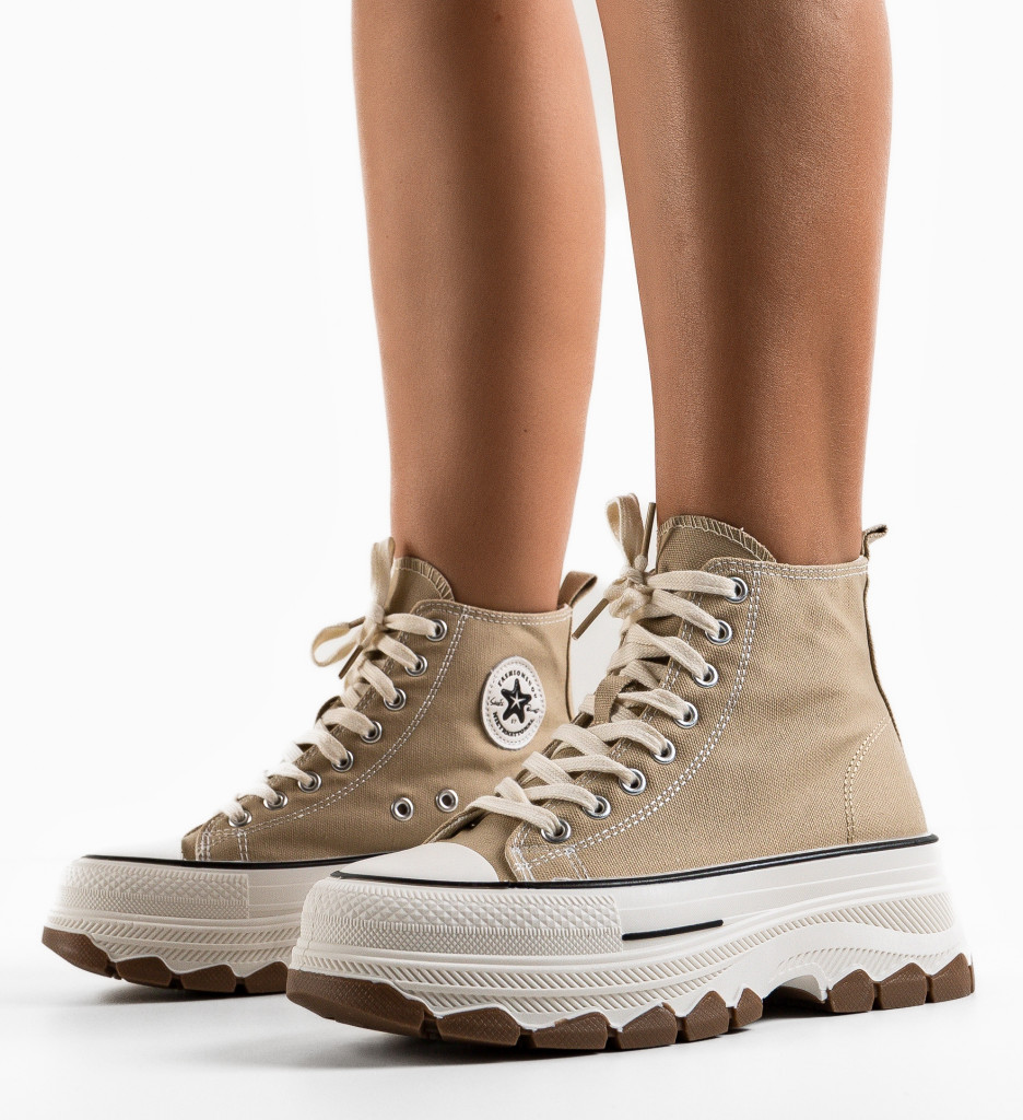 Sneakers Dama Puss Khaki - Confort Sport - imagine 5