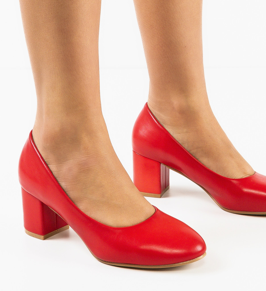 Pantofi Izaak Rosii cu Toc - Eleganți - imagine 2