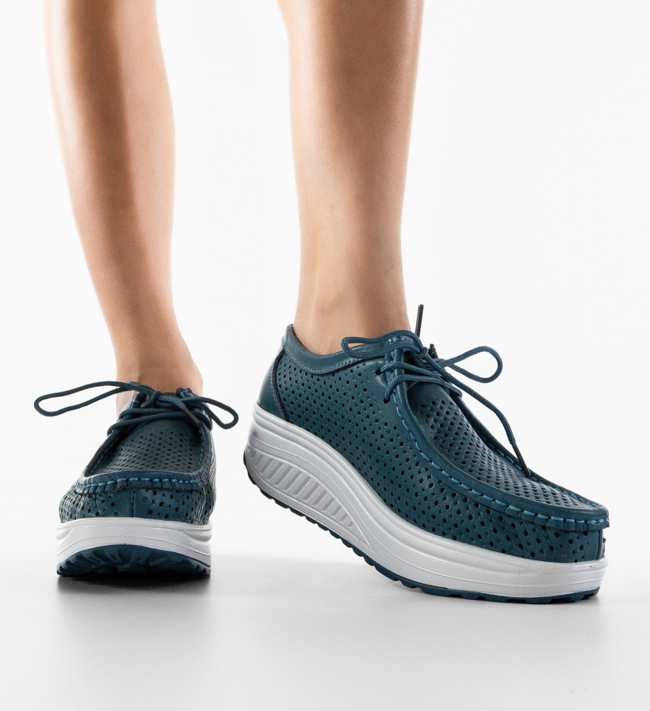 Pantofi Casual Baroco Albastri 2 - Confort & Stil - imagine 2