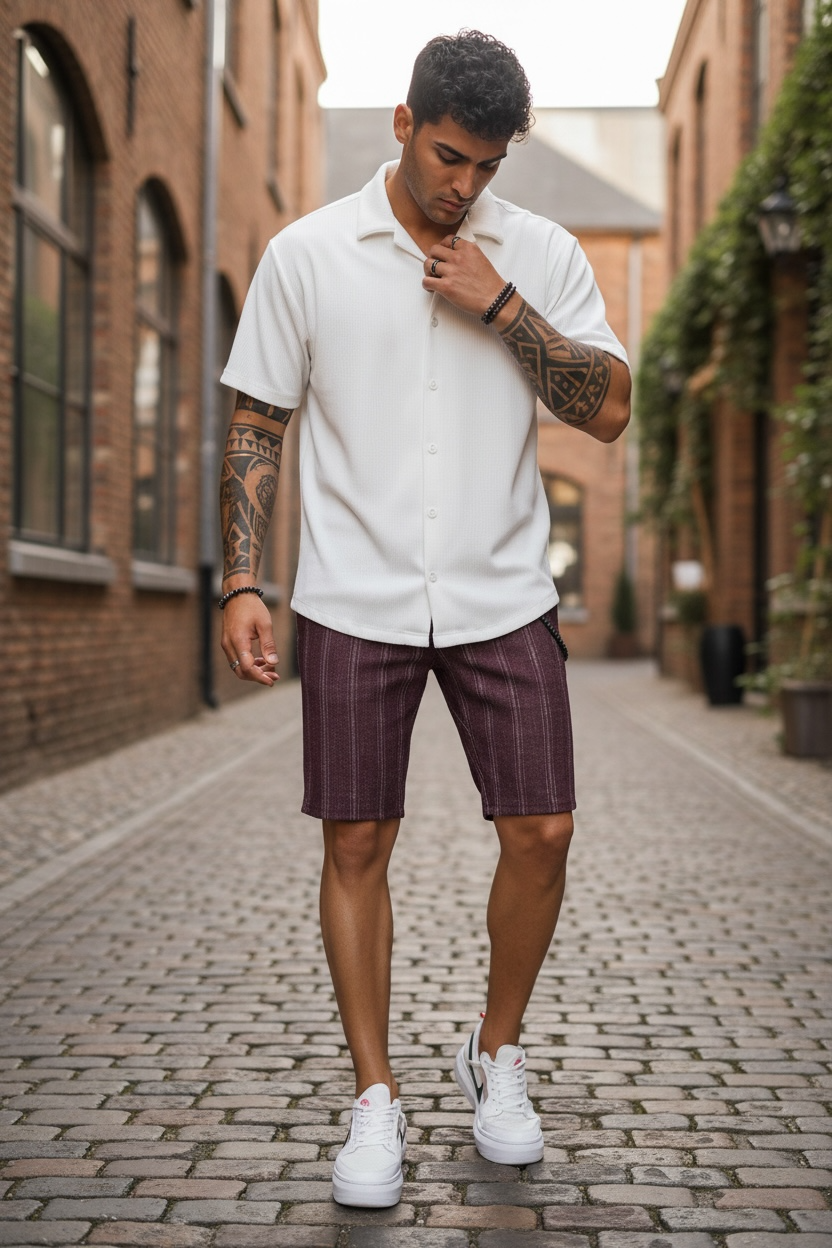 Pantaloni Scurti Barbati Casual cu Imprimeu - imagine 2