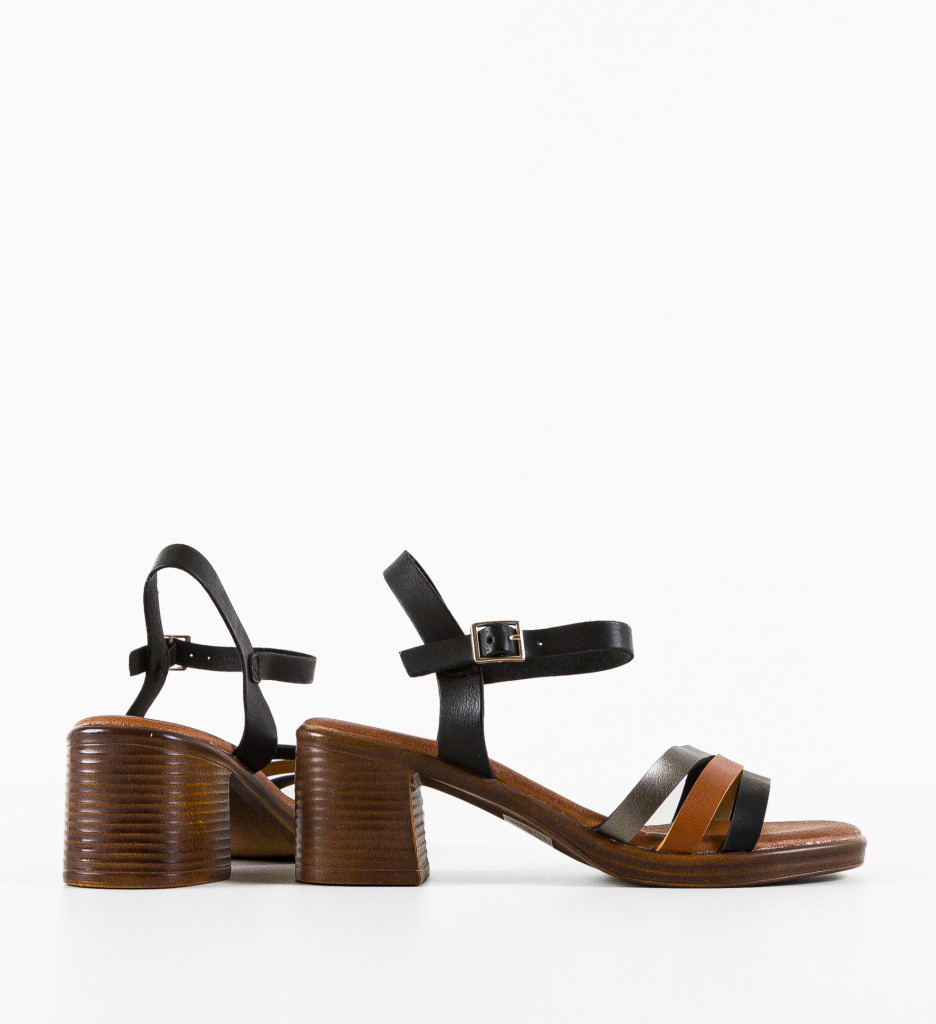 Sandale cu Toc Fiore Negre | Eleganță Asigurată - imagine 6