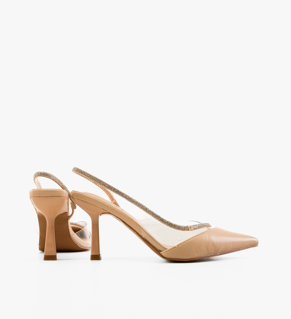 Pantofi stiletto dama Mykono Bej - imagine 4