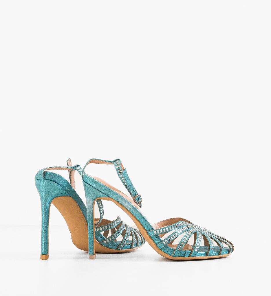 Sandale cu Toc Bridg Albastre | Eleganță Asigurată - imagine 3