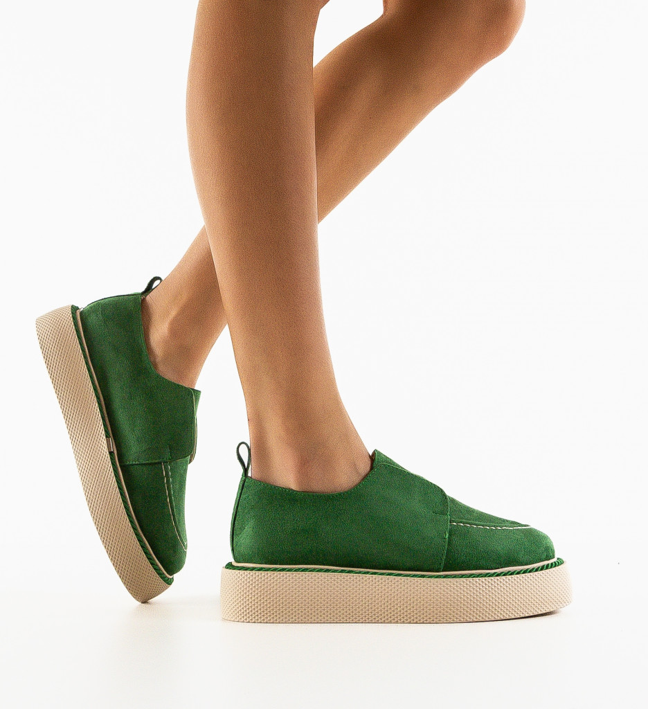Pantofi Casual Hayter Verzi - Confort Urban - imagine 3