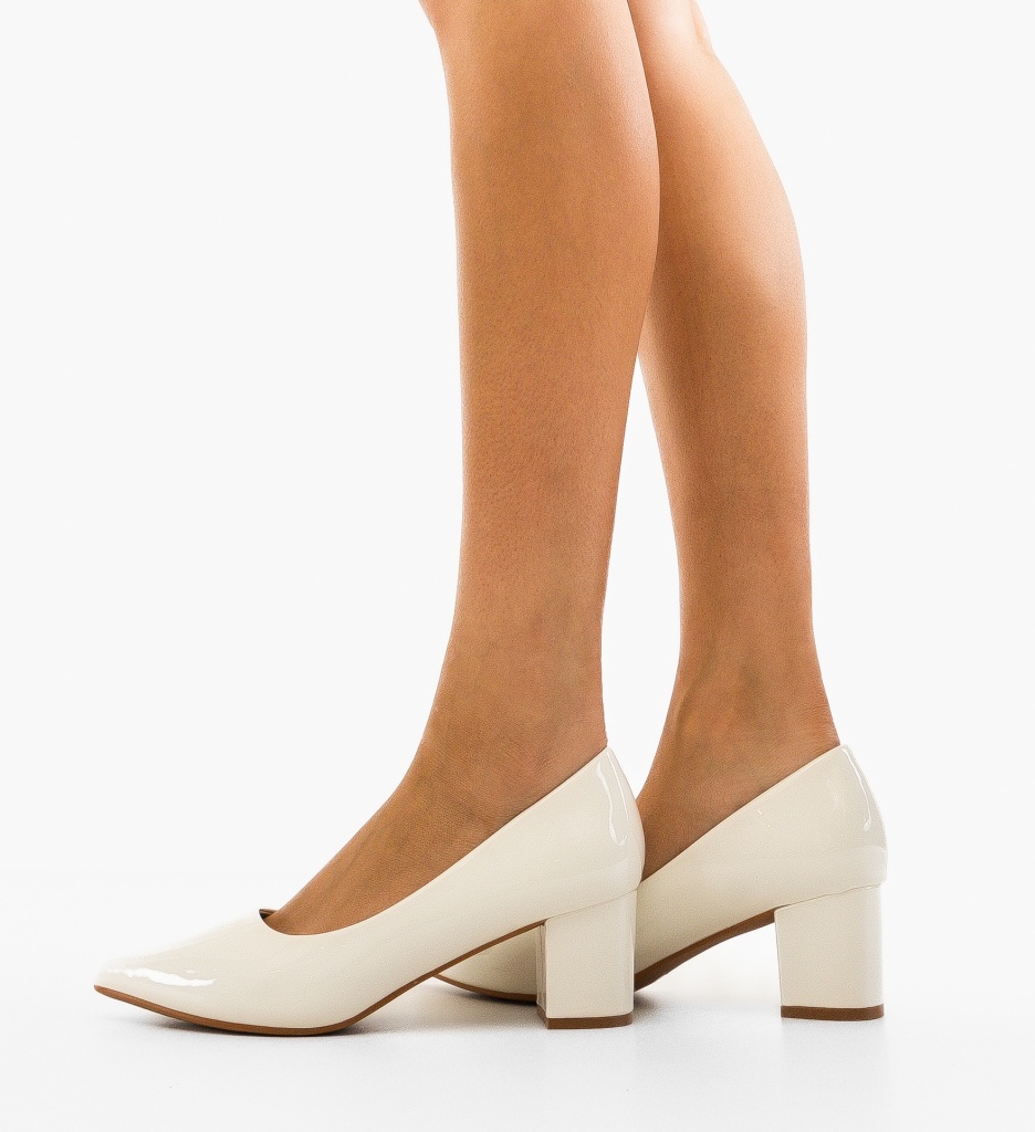 Pantofi Rose Albi | Eleganți cu Toc Fin - imagine 2