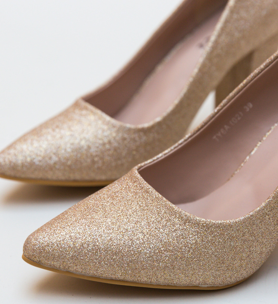 Pantofi Tyga Aurii Eleganți - imagine 6