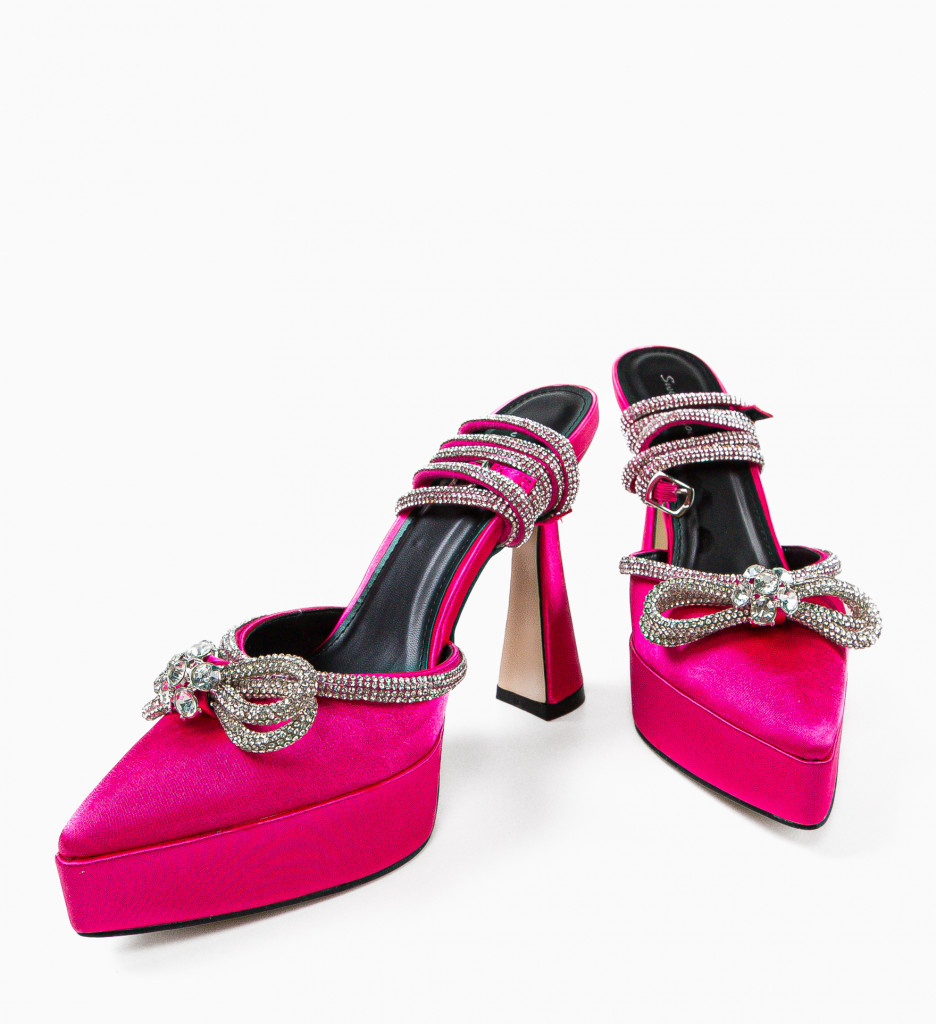 Pantofi dama Mariette Fuchsia cu toc elegant - imagine 7