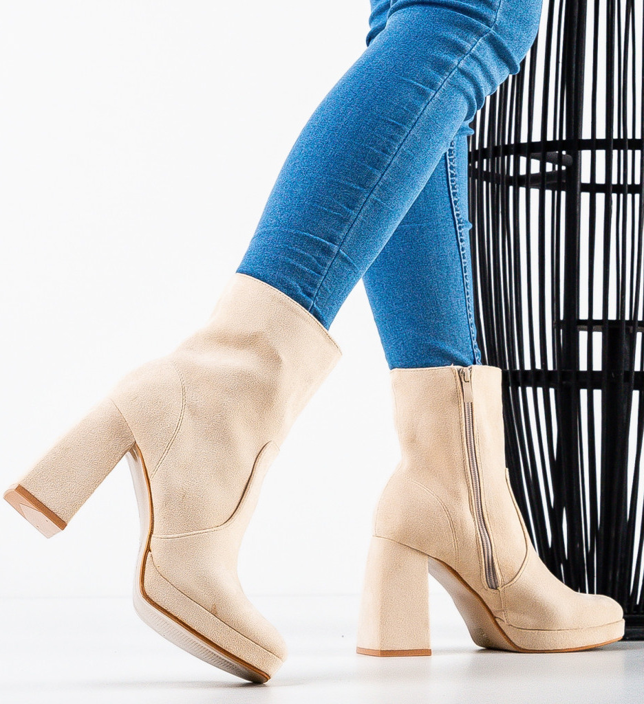 Botine Dama Abbey Bej | Eleganță și Confort - imagine 3