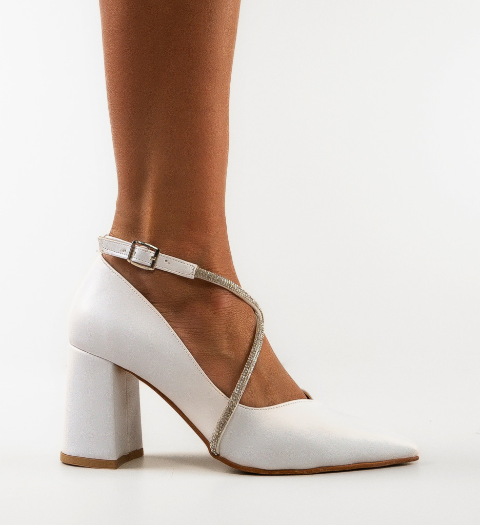 Pantofi dama Yezyga Albi cu Toc Eleganti - imagine 6