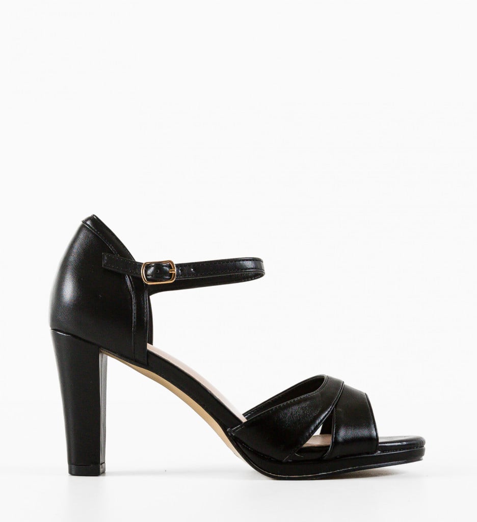 Sandale Toc Saniblue Negre | Eleganță și Stil - imagine 5