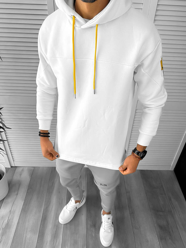 Hanorac Alb Barbati Slim Fit Casual