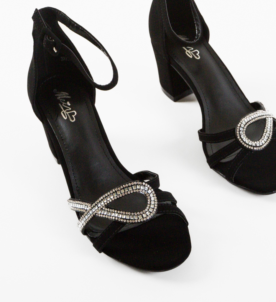Sandale cu Toc Negre Elegante | Stil Unic - imagine 5
