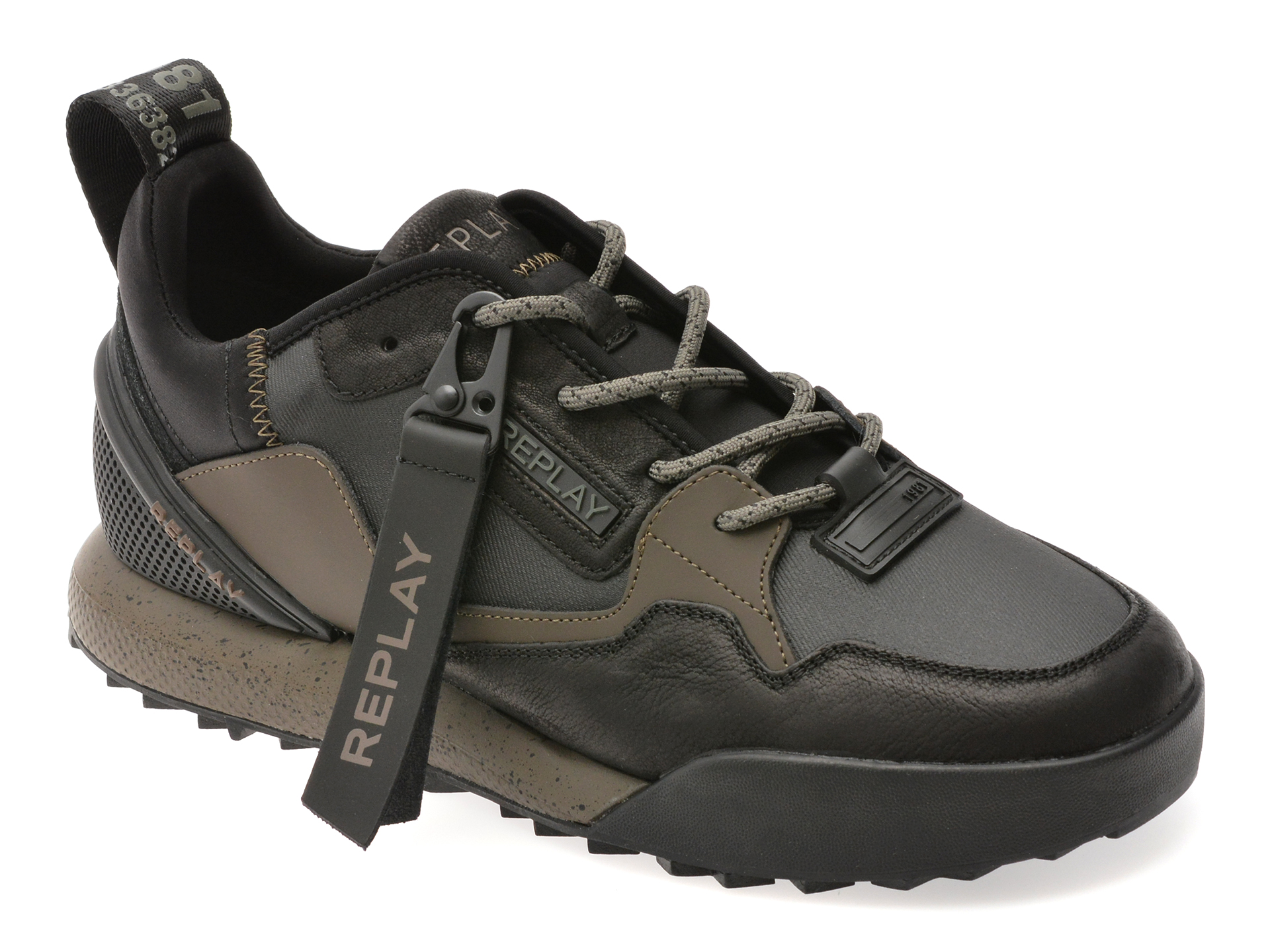 Pantofi Replay Piele Naturală Negri MS8L20L