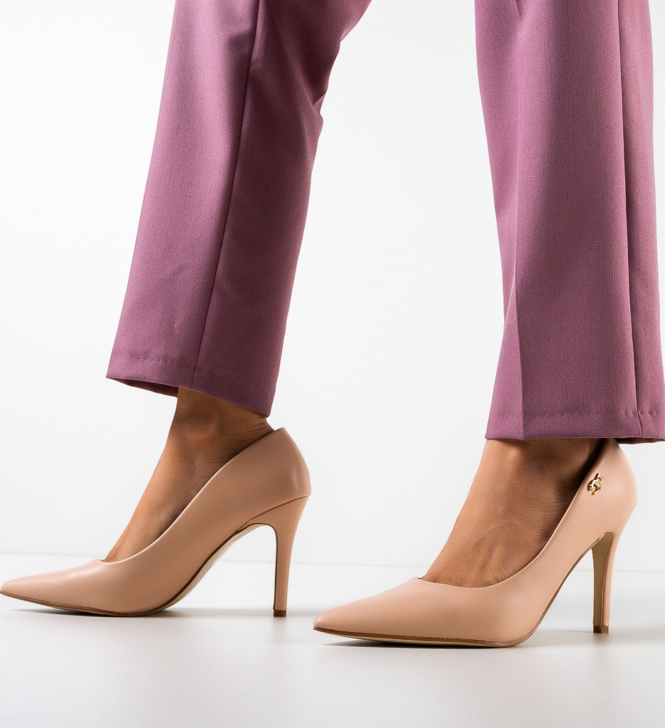 Pantofi cu Toc Palmer Nude | Eleganți și Moderni - imagine 2