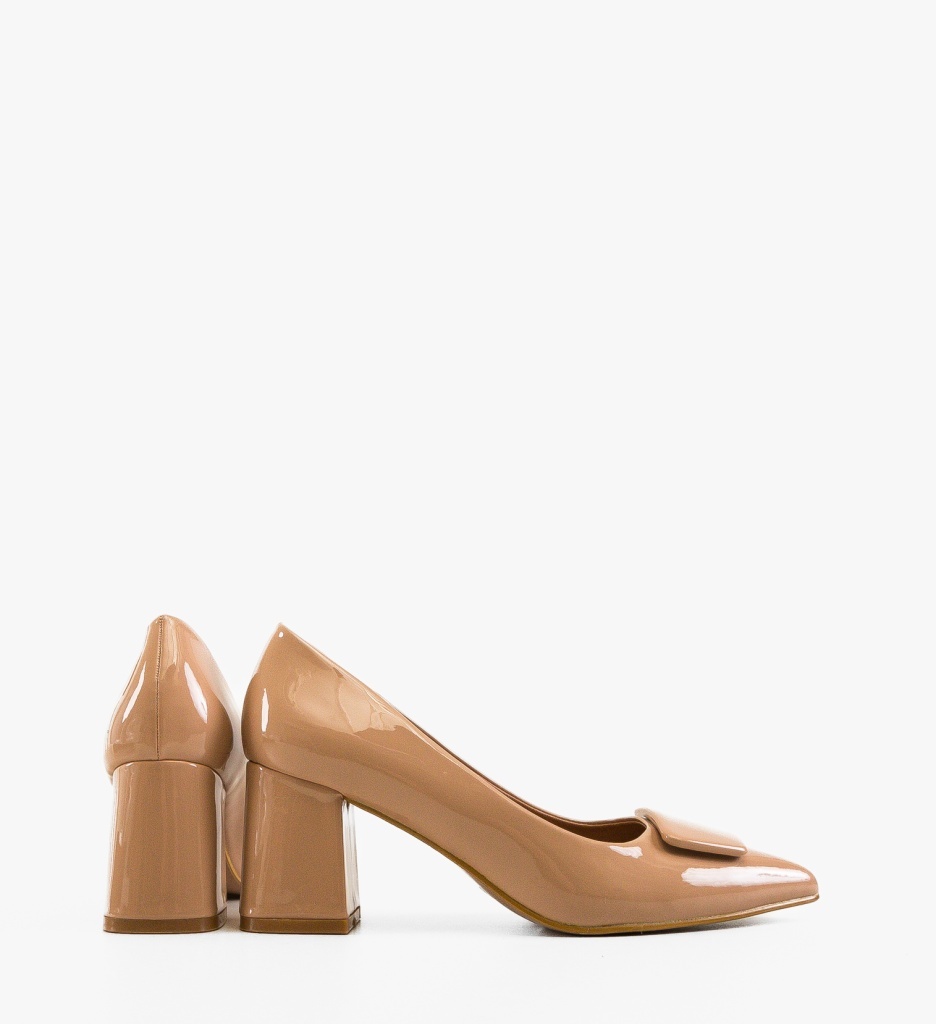 Pantofi Dama Roanda Nude Eleganți cu Toc - imagine 5
