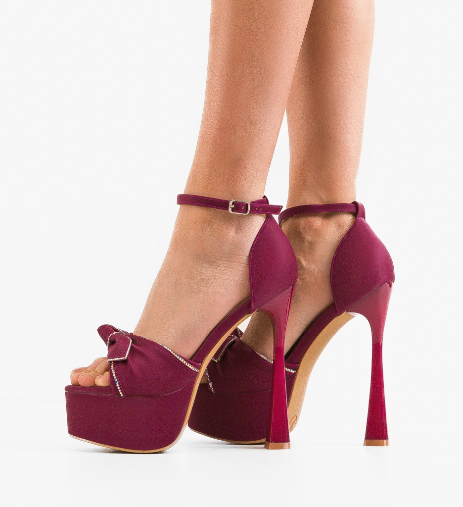 Sandale cu Toc Lavra Grena | Eleganță și Stil - imagine 2