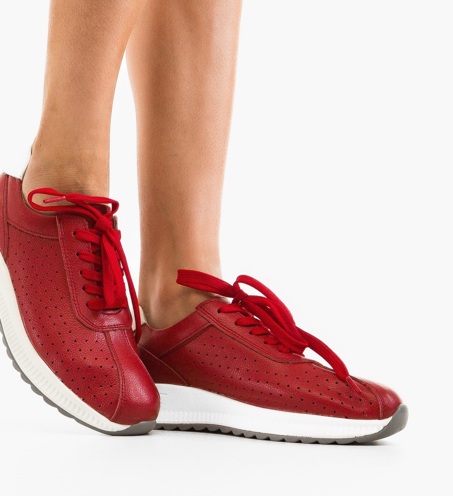 Pantofi Casual Kari Rosii - Stil Urban - imagine 3