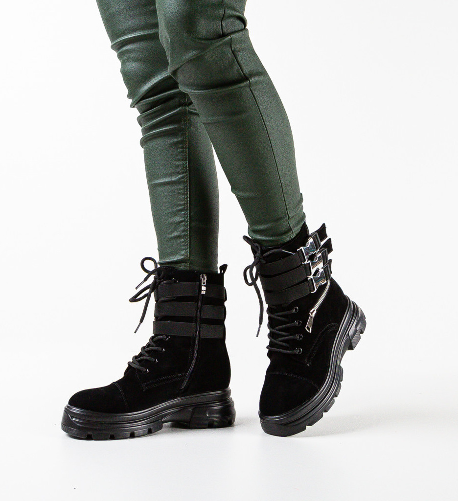 Ghete Dama Negre Elegante - Confort & Stil - imagine 2