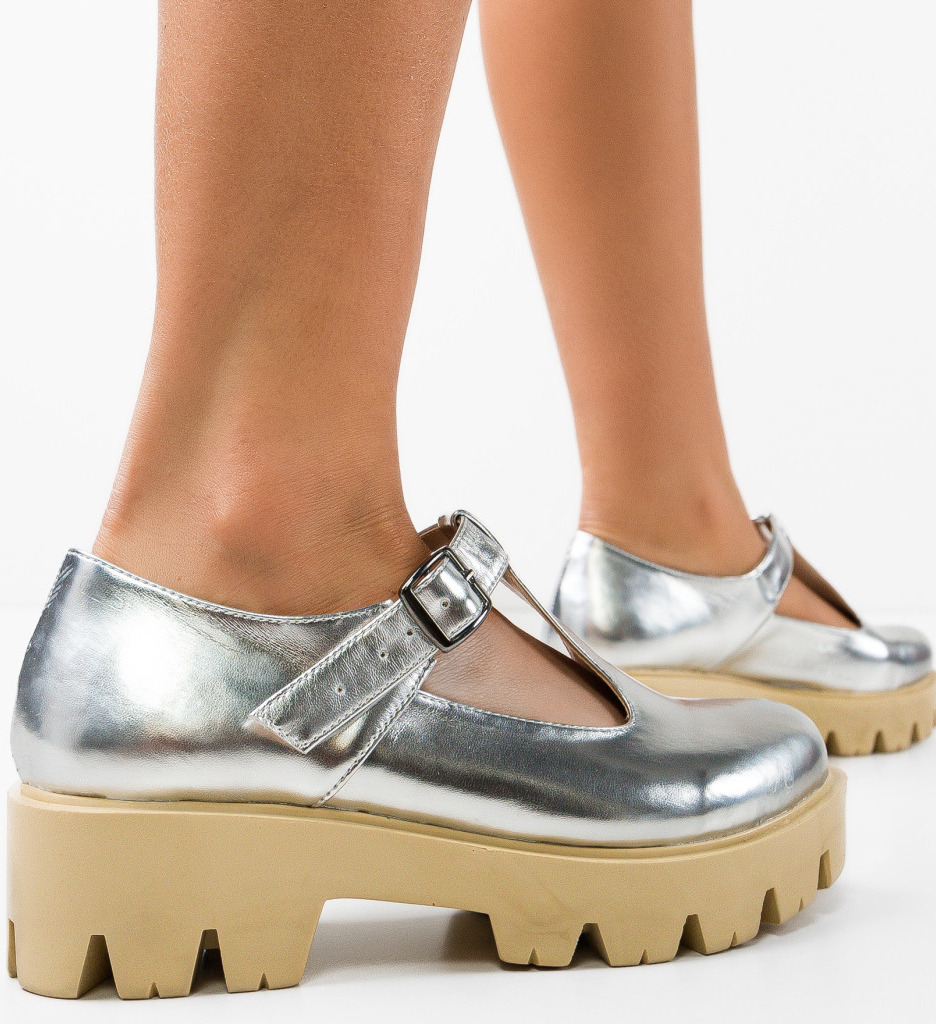 Pantofi Casual Lybon Argintii - Stil & Confort - imagine 2