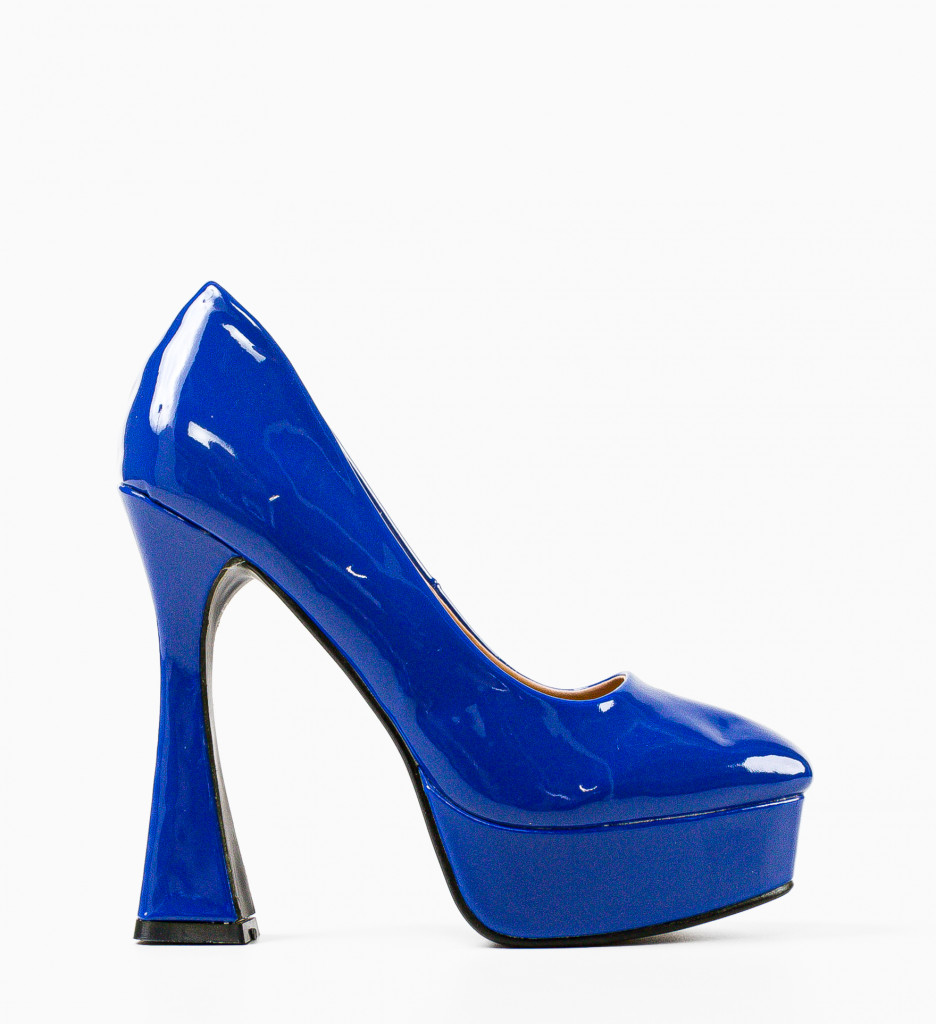 Pantofi Tiyam Albastri Eleganți cu Toc - imagine 2