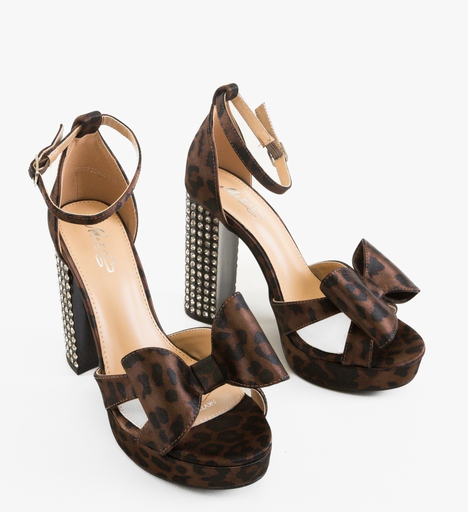 Sandale cu toc Lenna Print - Eleganță și Stil - imagine 5