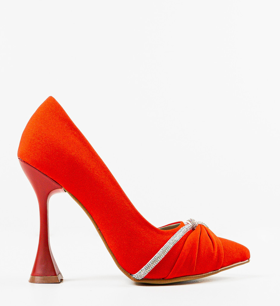 Pantofi Finko Rosii Eleganți cu Toc - imagine 4