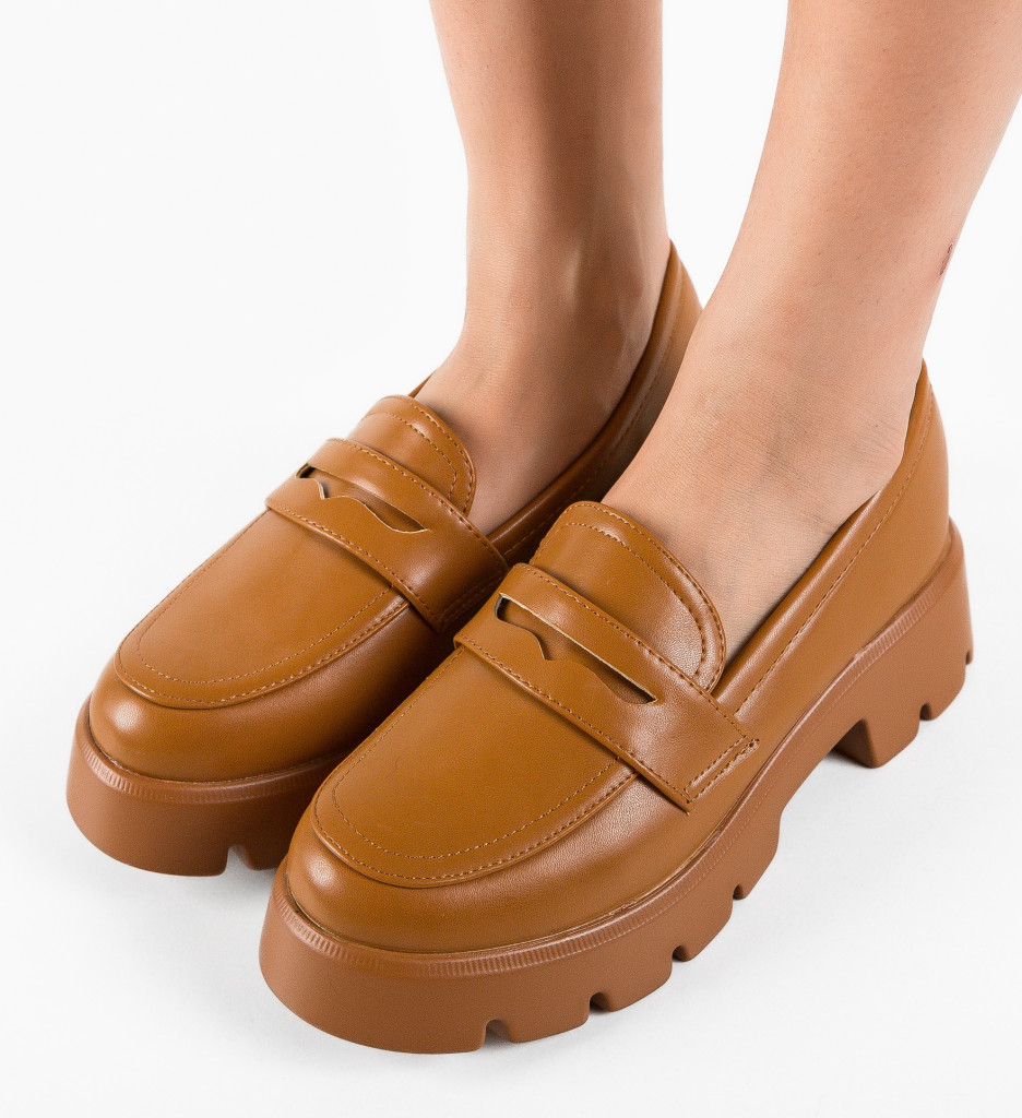 Pantofi Casual Lea Camel - Confort și Stil - imagine 5