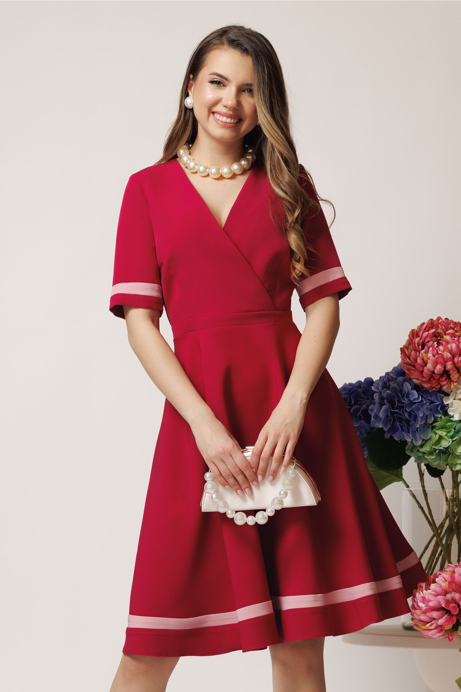 Rochie Office DY Fashion Magenta Eleganta