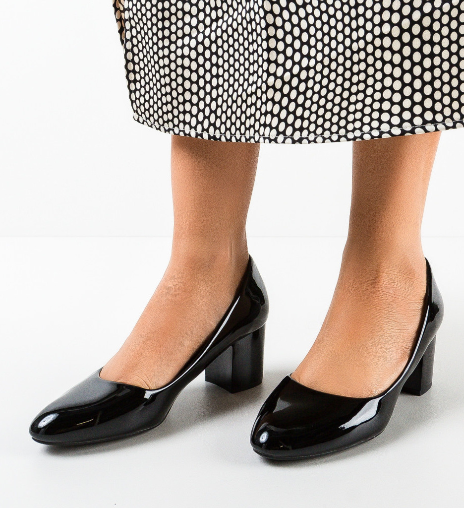 Pantofi Dama Emrys Negri cu Toc Eleganți - imagine 2