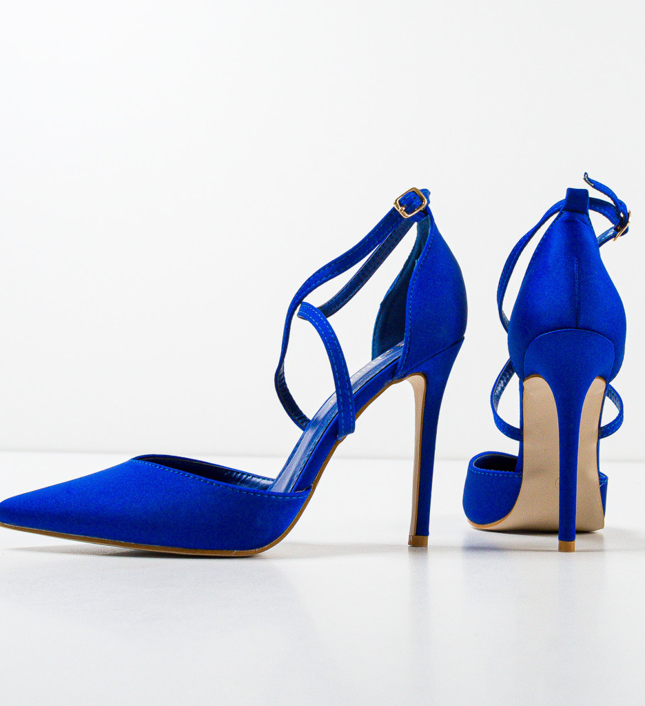 Pantofi Toc Arpat Albastri - Eleganță Asigurată - imagine 8