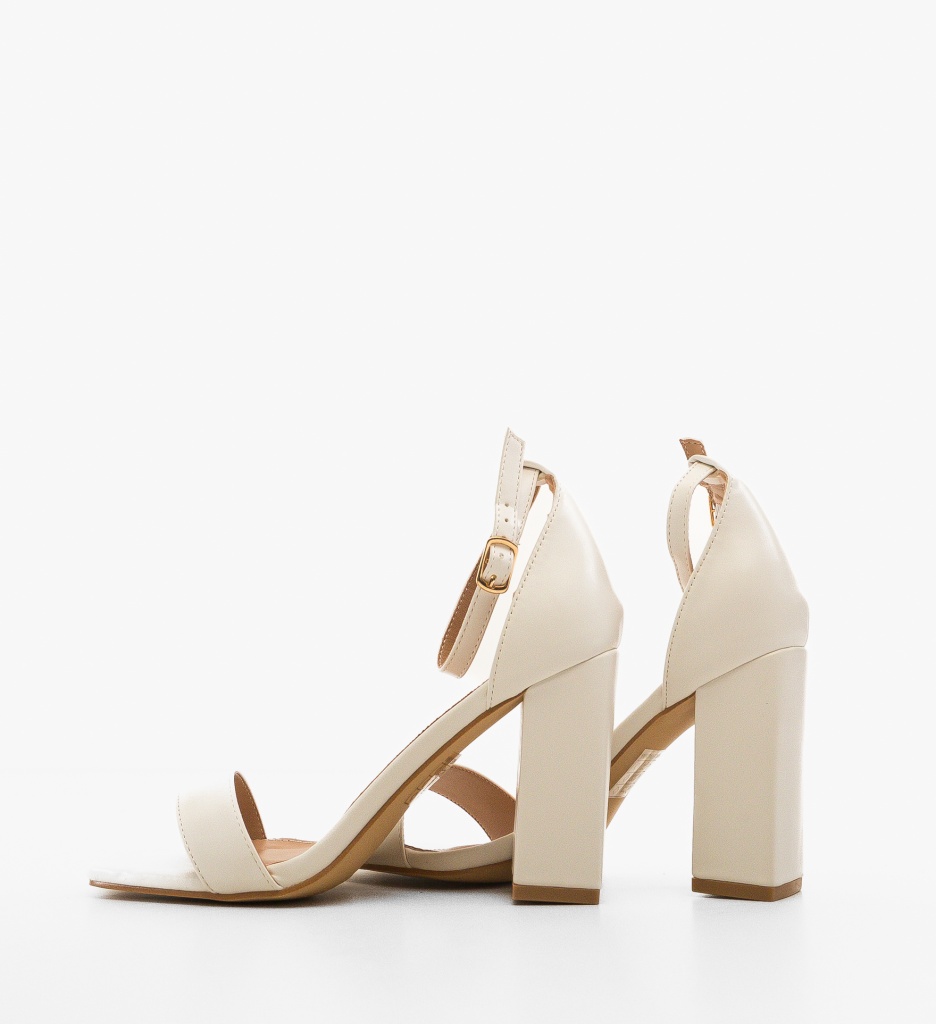 Sandale cu Toc Elodie Albe | Eleganță și Stil - imagine 2