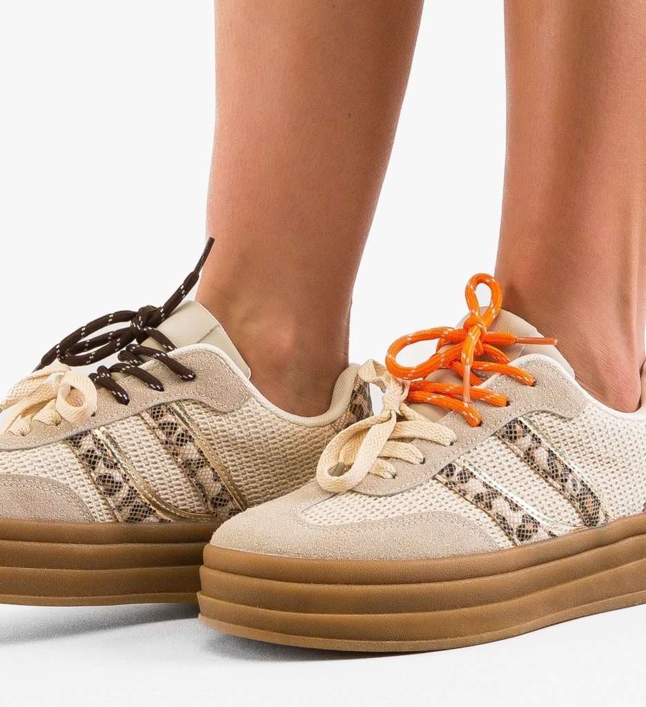 Sneakers Dama Boomby Bej - Confort Sport