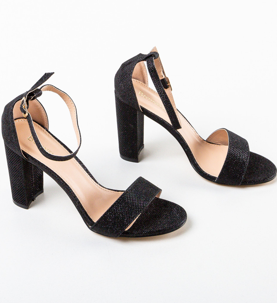 Sandale cu Toc Olivar Negre | Stil Elegant - imagine 5