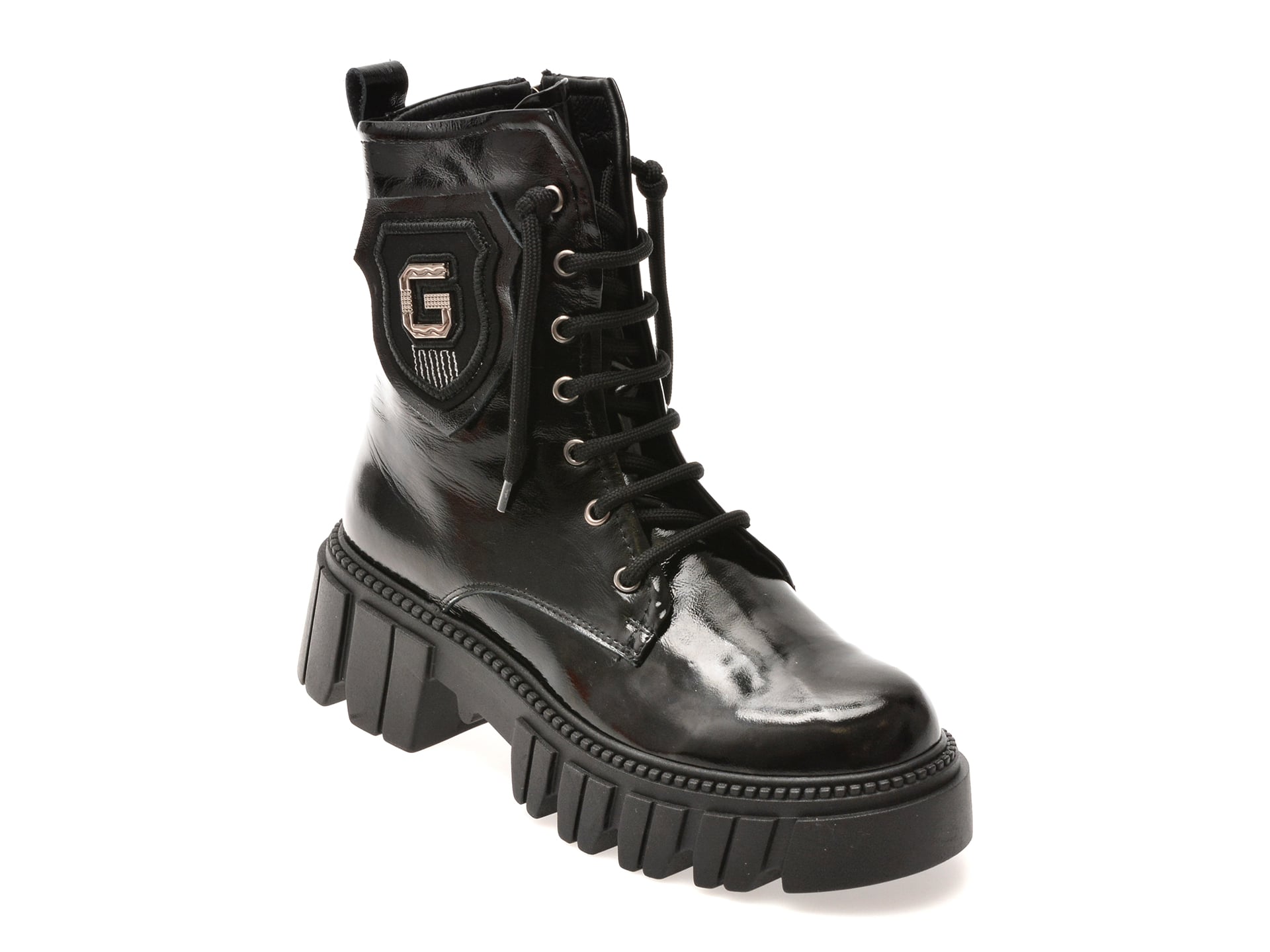 Ghete GRYXX Negre Piele Lacuită Elegante