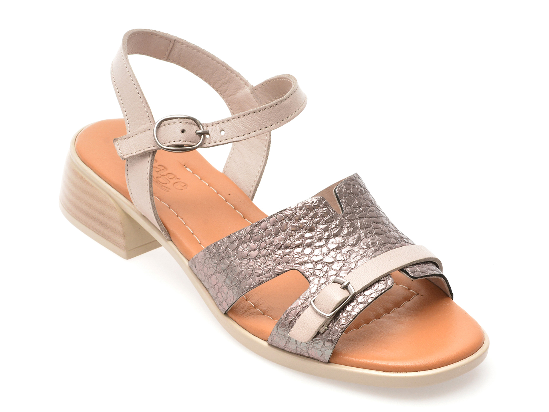 Sandale IMAGE gri din piele - Eleganta si confort