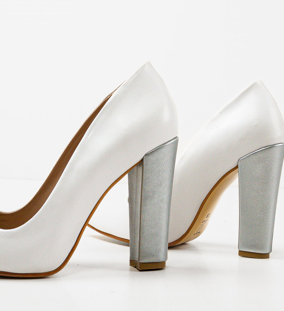 Pantofi cu toc Sorca Albi | Eleganți și Moderni - imagine 8