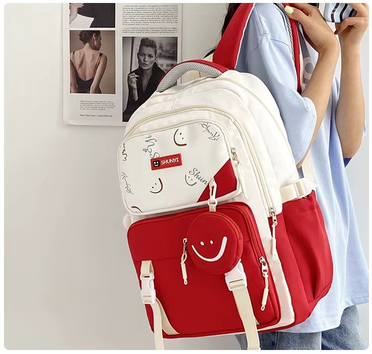 Rucsac Dama Picadili Sabira Rosu, Impermeabil - imagine 2