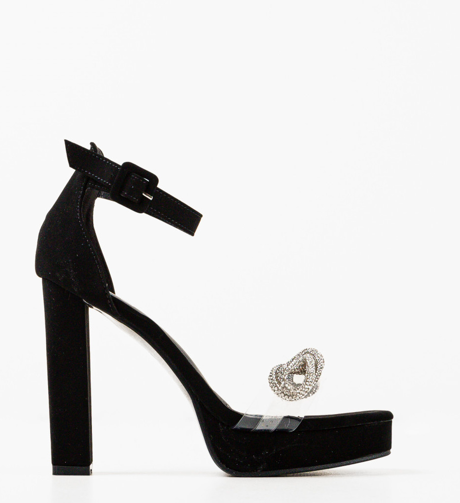 Sandale cu Toc Index Negre | Eleganță Absolută - imagine 5