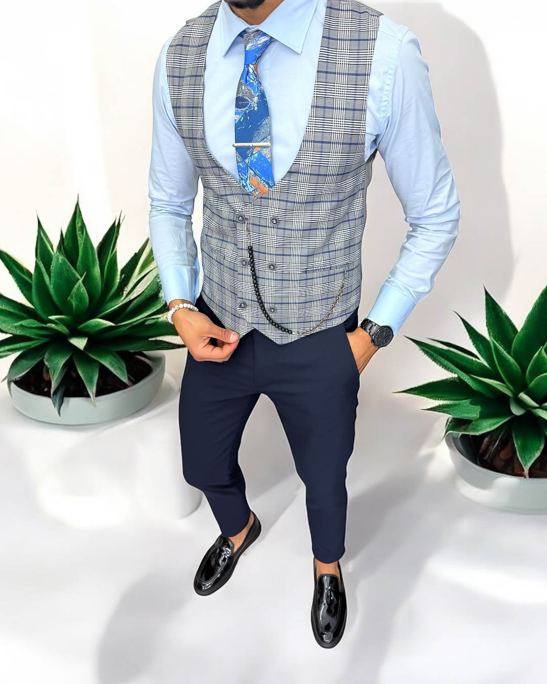 Vesta Barbati Eleganta Slim Fit Carouri