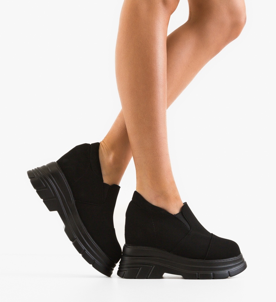 Pantofi Casual Dama Lamzay Negri - Confort & Stil - imagine 2