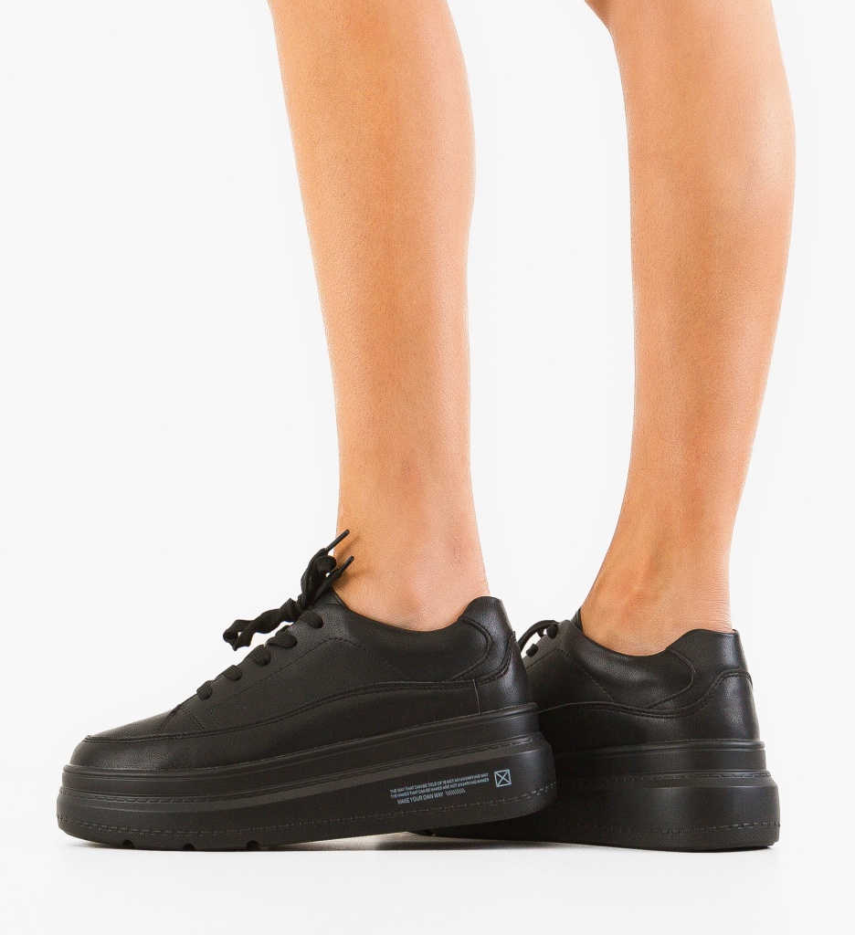 Sneakers Dama Moon Negri | Stil si Confort - imagine 3