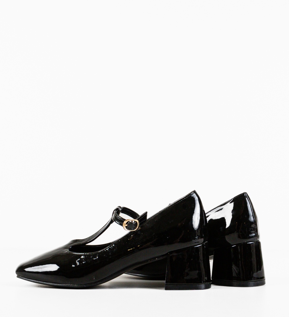 Pantofi Ketofa Negri Eleganți cu Toc - imagine 6