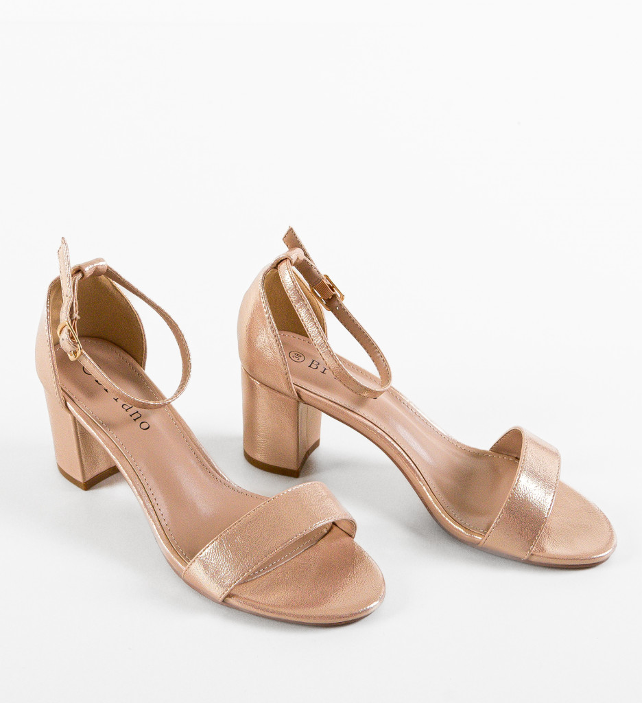 Sandale cu Toc Leire Aurii – Eleganță și Stil - imagine 6