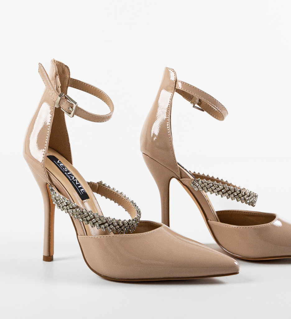 Pantofi Frank Nude | Eleganți cu Toc pentru Femei - imagine 6