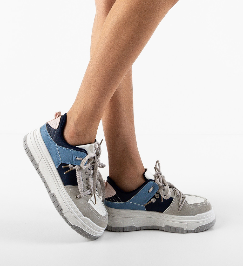 Sneakers Dama Deleon Gri - Confort Urban - imagine 2