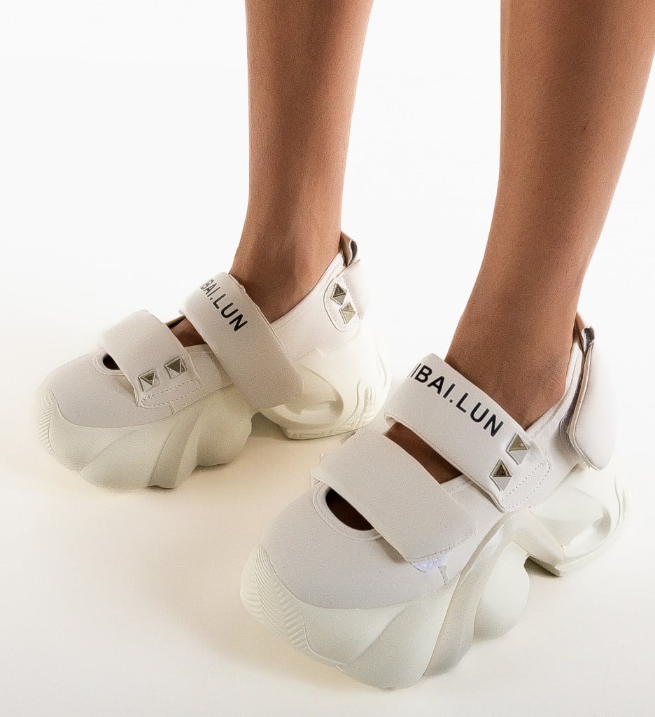 Pantofi Casual dama Huibai Albi - Confort și Stil - imagine 6