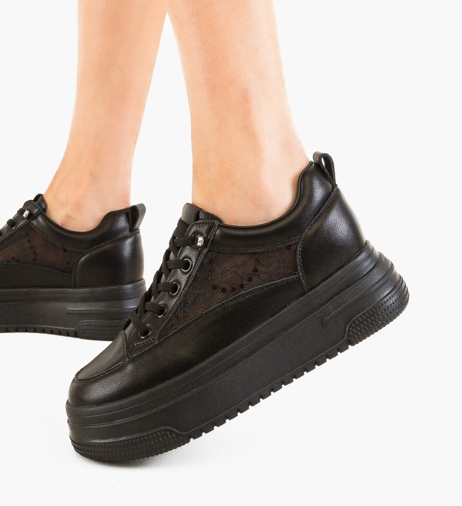 Sneakers Royal Negri Dama | Stil Urban Confortabil